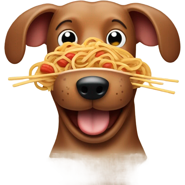 Sausage dog eating spaghetti  emoji