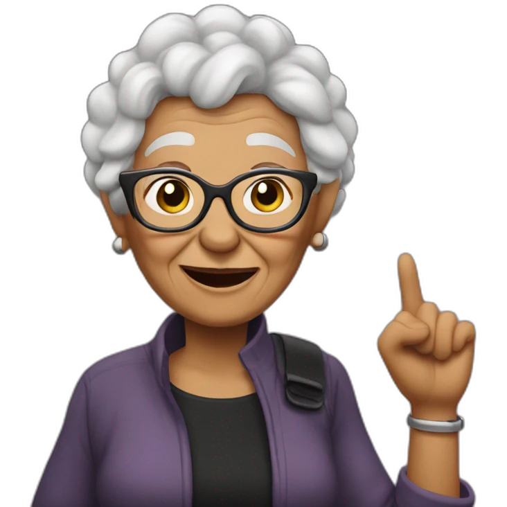 Grandma in a Rock concert emoji