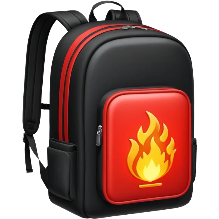computer fire led backpack emoji