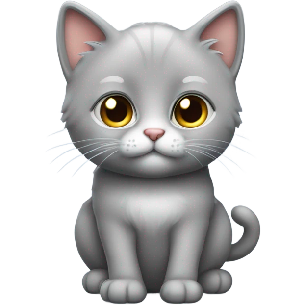 Petit chat gris migon emoji