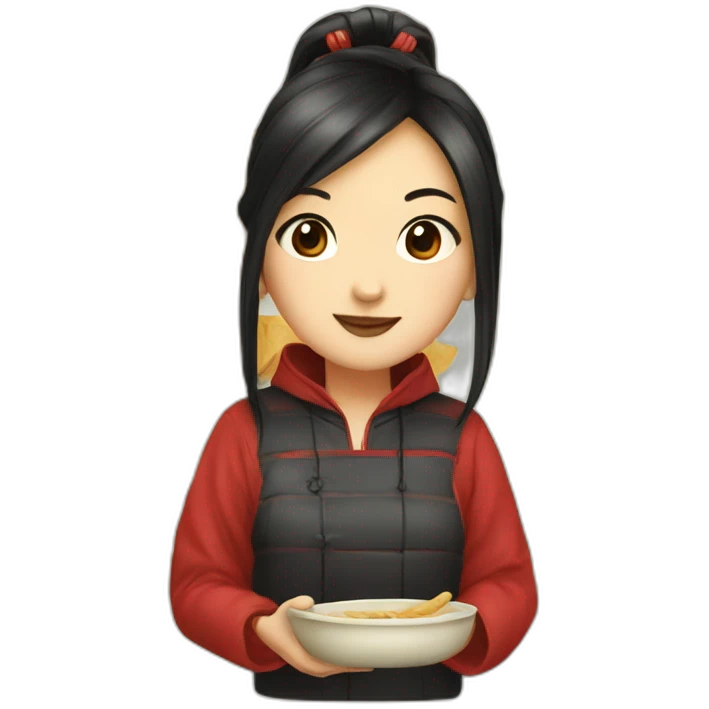 Chinese girl and wontons emoji