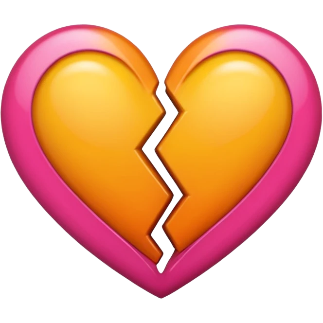 Bright yellow to orange to dark pink double gradient double heart emoji