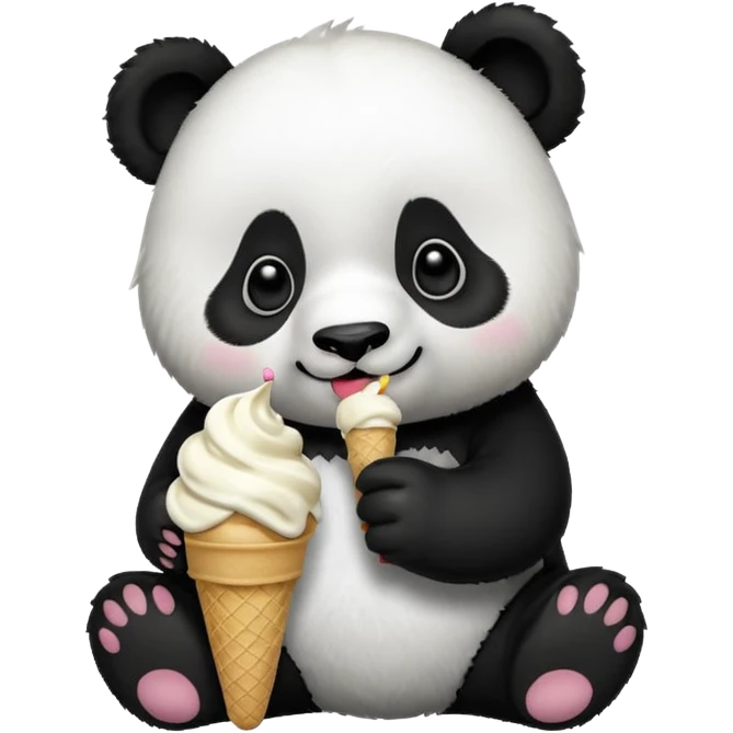 Panda eating ice cream emoji