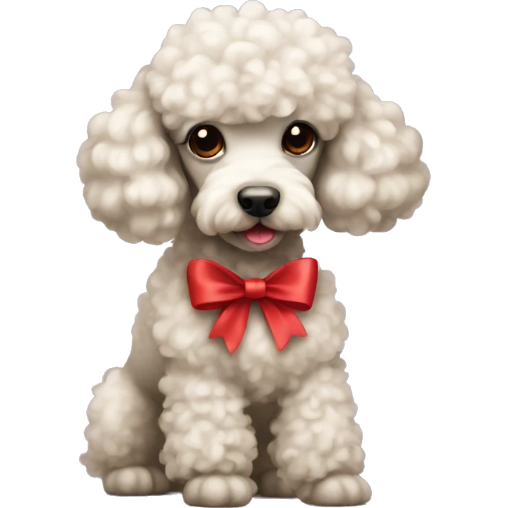 poodle with red bow emoji