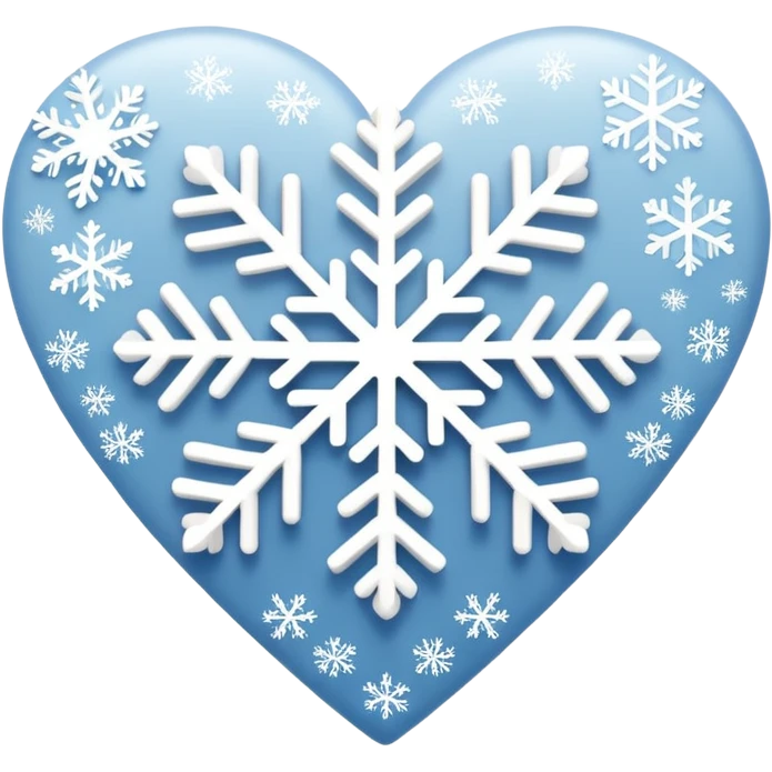 white heart with a snowflake pattern emoji