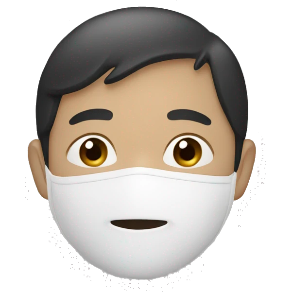 asian boy with white mask emoji