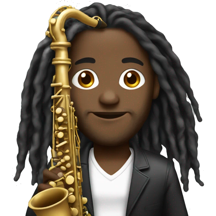 saxophone black player with long hair dreads emoji