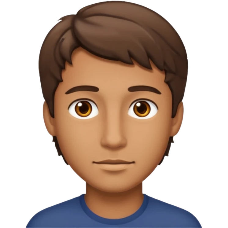 Handsome cute Man with tan skin and  brown eyes and  short brown wavy hair emoji
