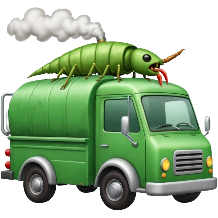  Dribble’s smoking roach-shaped exterminators moving truck  emoji