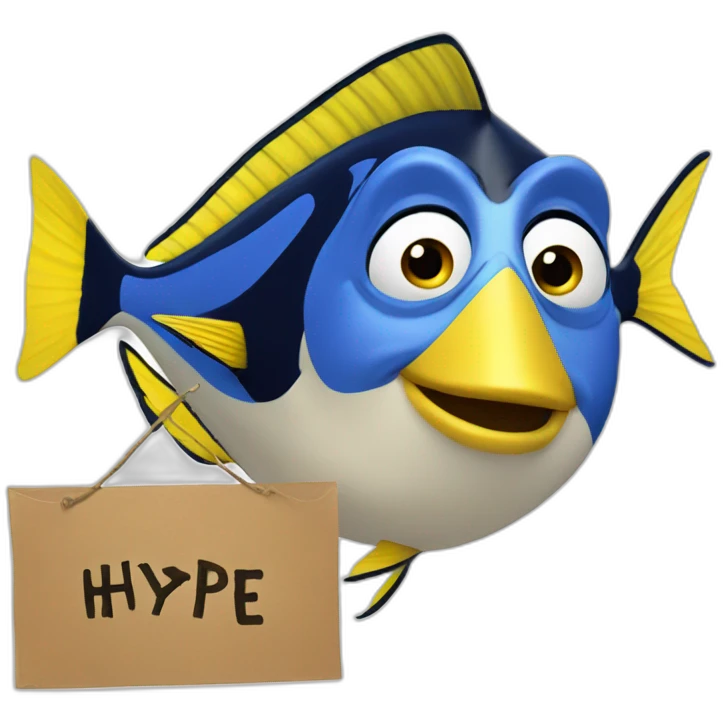 dory holding a hype sign emoji