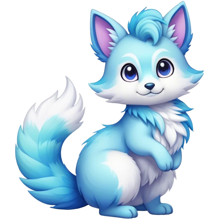 Kawaii bright fantasy ethereal anthro fursona Fakemon with tufted tail  emoji