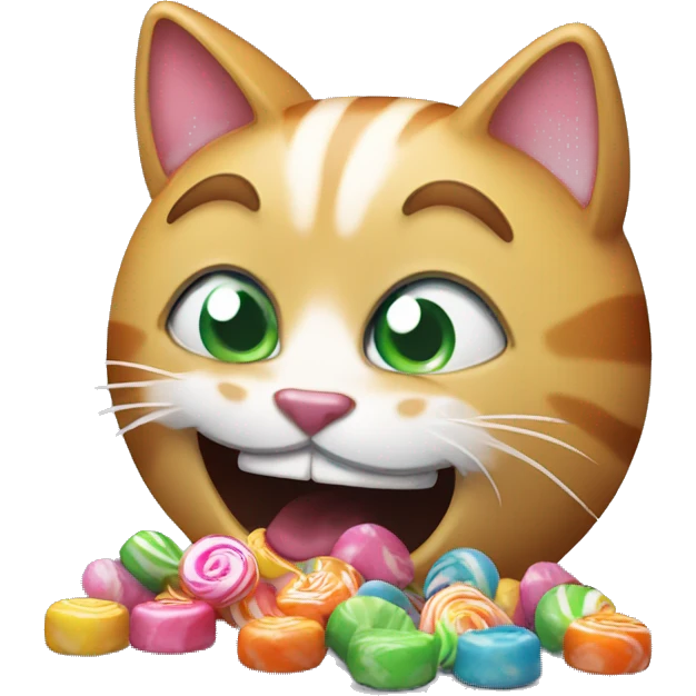 Cat eating candys emoji