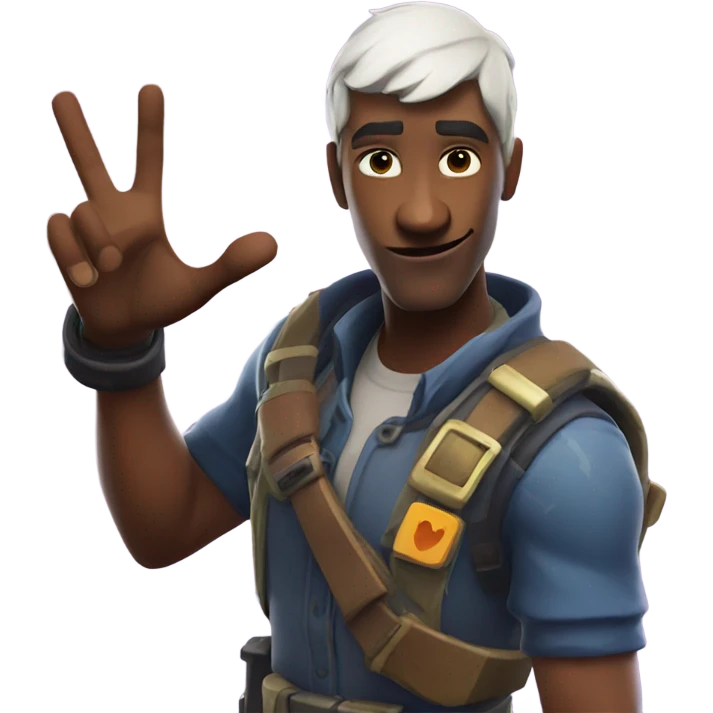 Fortnite character giving an L sign emoji