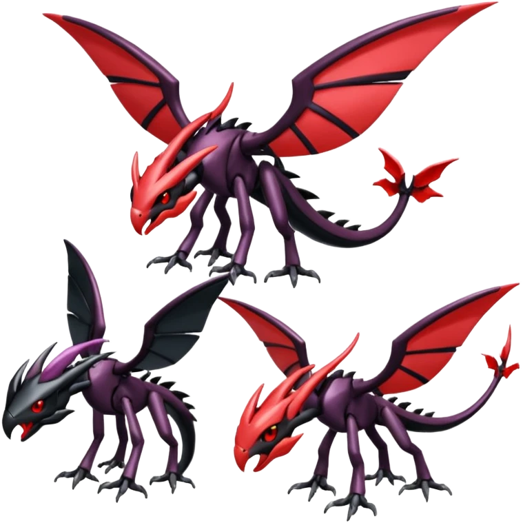 Shiny Oily Glossy Smooth Soft Yveltal-Scyther-Darkrai-Genesect-Lunala-Vikavolt-fusion emoji
