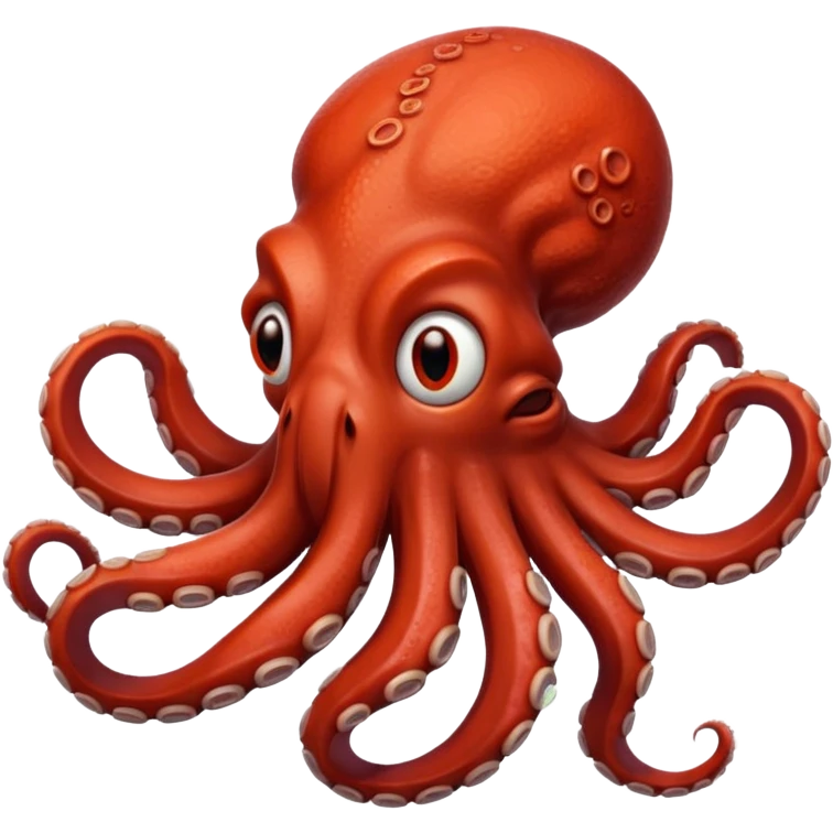 The octopus emoji with red drowsy eyes emoji