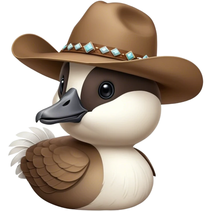 Canada goose wearing a cowboy hat emoji