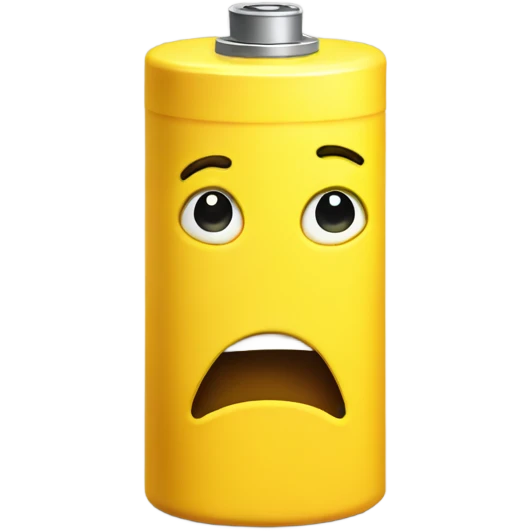 Yellow worried battery emoji