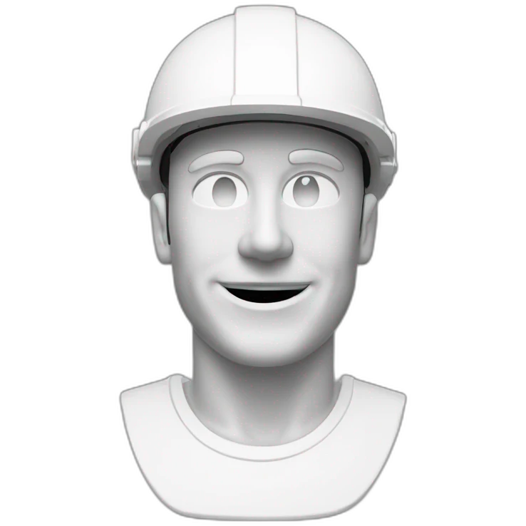 bust of men enginear with white helmet smiling emoji