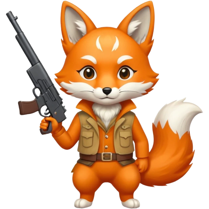 Kitsune holding a gun  emoji