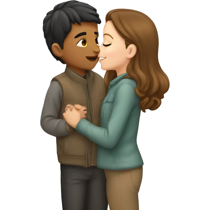 Girl and boy kissing emoji