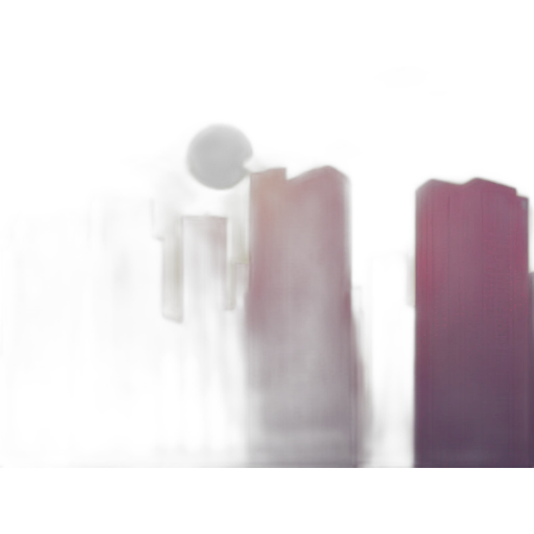 the sun setting between skyscrapers emoji