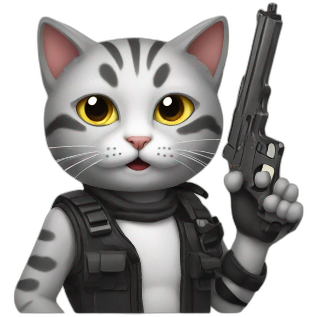 cat with gun emoji
