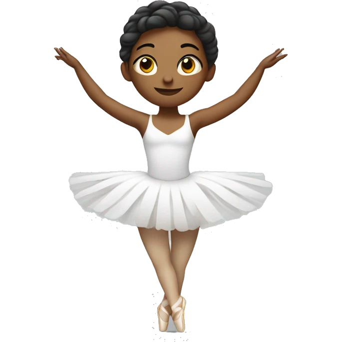 white ballerina with hands up emoji