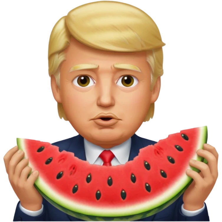 trump eating watermelon emoji