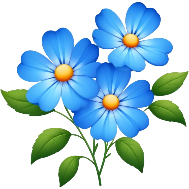 Beatiful blue flowers  emoji