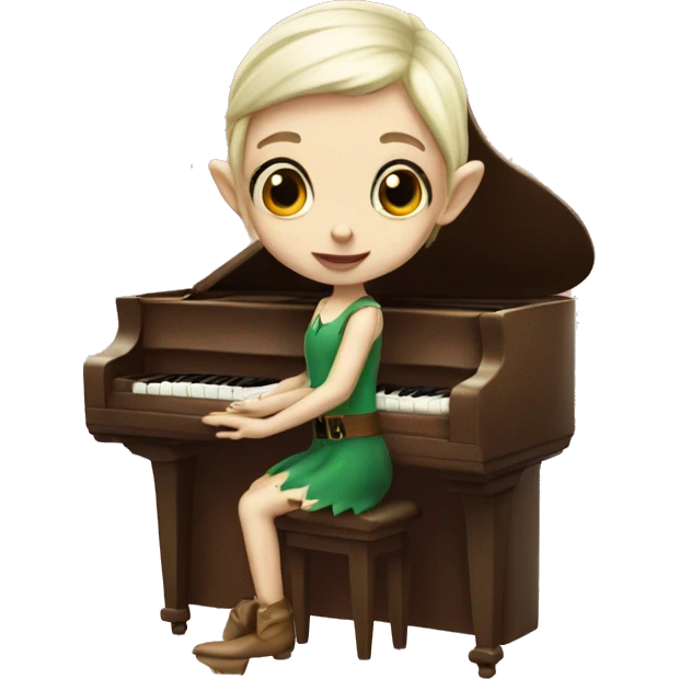whits skin girl elf playing the piano emoji