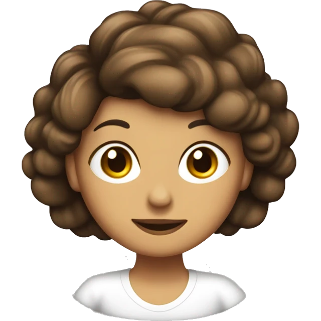Chica de pelo corto café con piel blanca emoji
