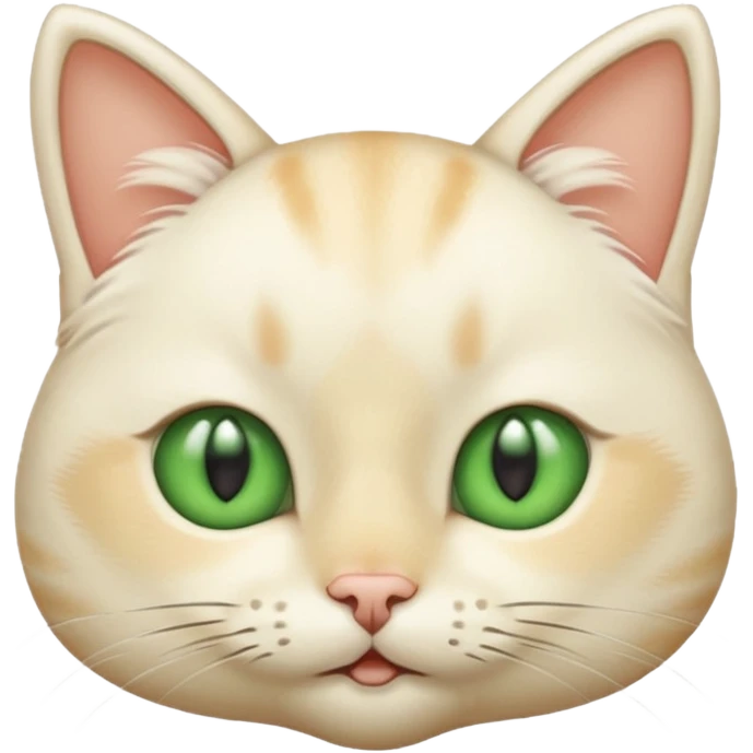 Cream cat face with short hairs emoji