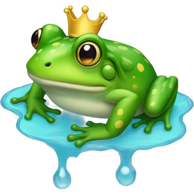 Queen frog in water emoji