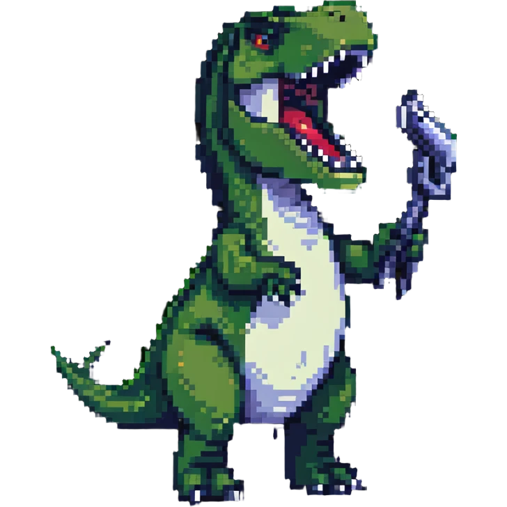 T-Rex singing emoji