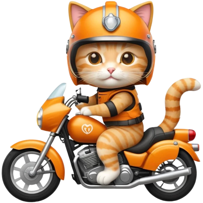Cat riding motorcycle  emoji
