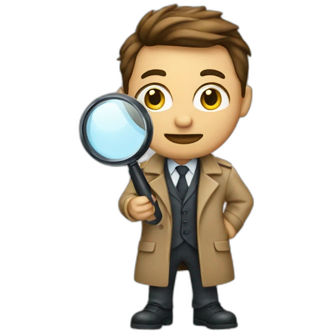 The male detective is holding a magnifying glass emoji