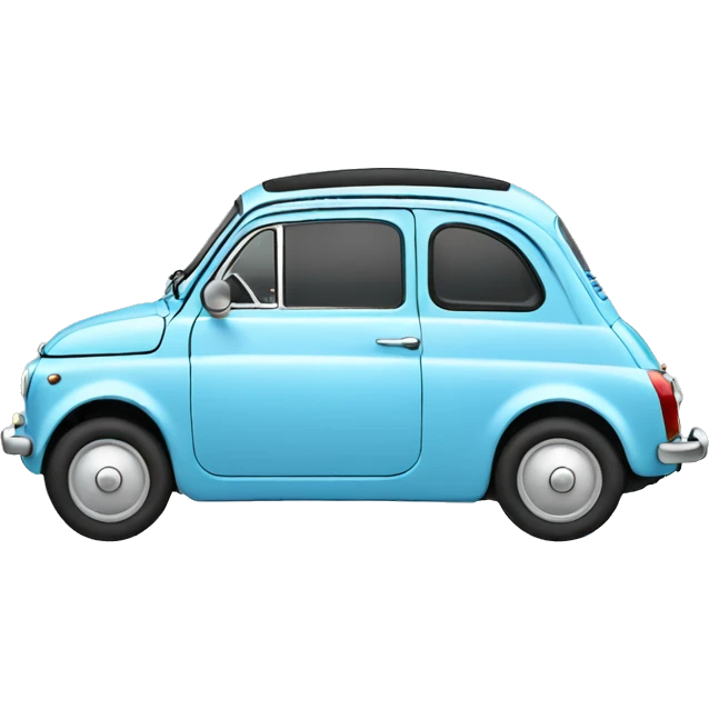 Light blue fiat 500 with eyelashes emoji