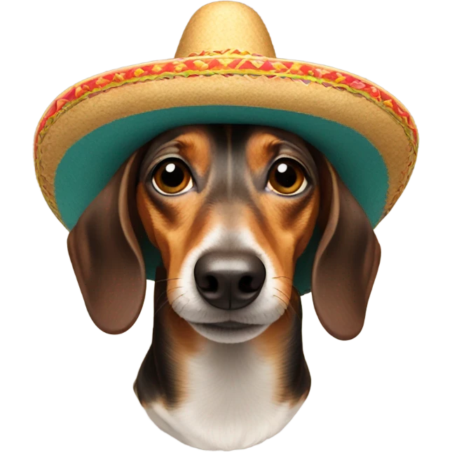 Dachshund with sombrero  emoji