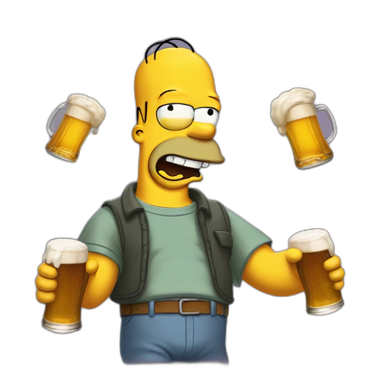 Homer simpson qui boit une bière  emoji