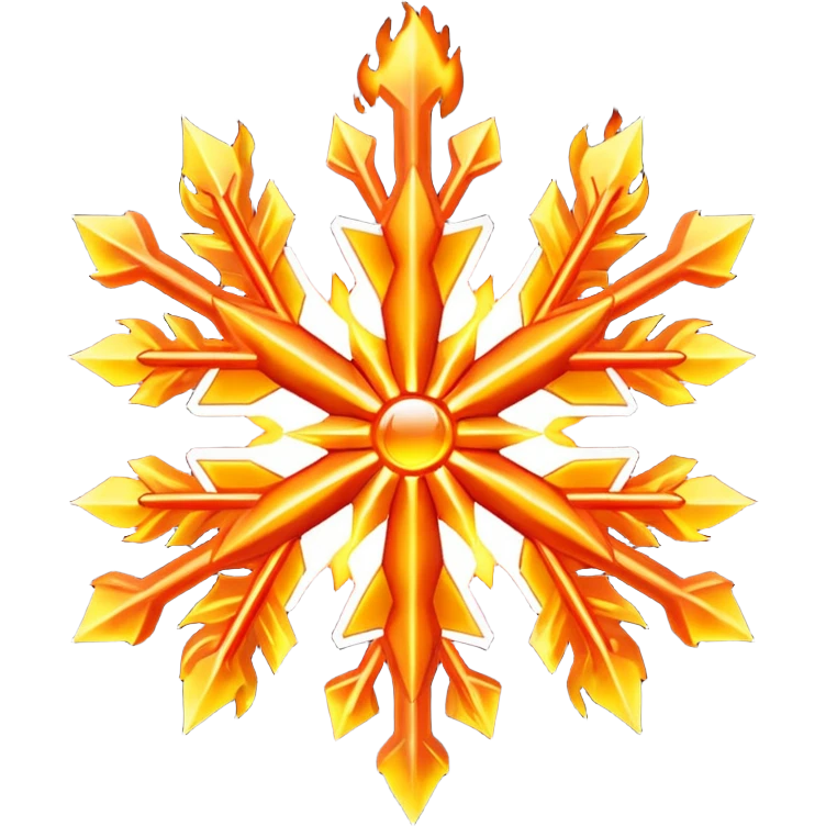 a fiery snowflake that is ignited emoji
