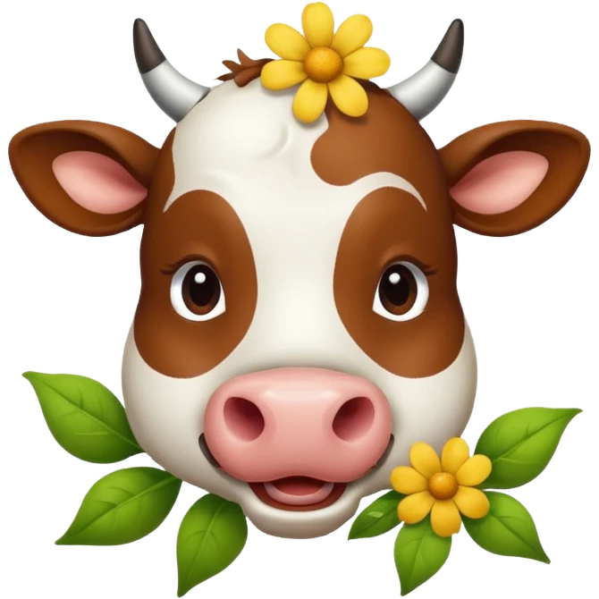 Cow winking with flower  emoji