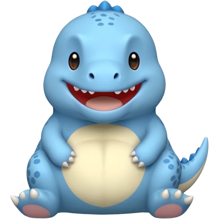 baby blue dinosaur cartoon squishmallow smile no teeth emoji