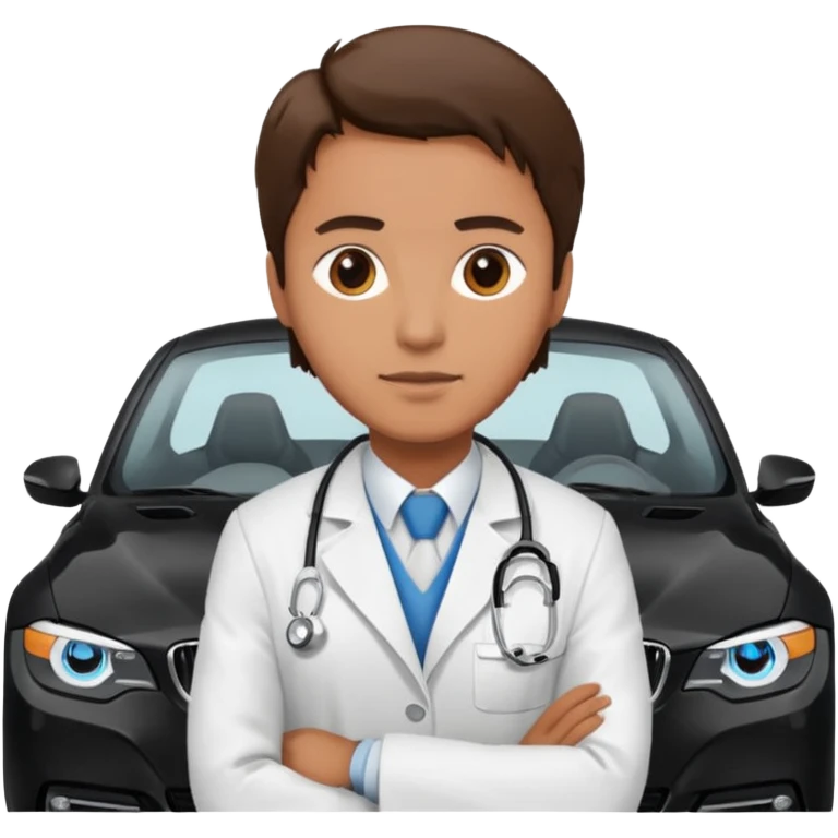 schwarzer BMW mit Arzt als Fahrer emoji