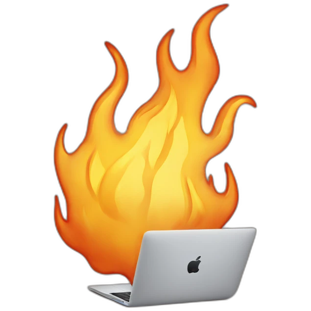 macbook flaming emoji