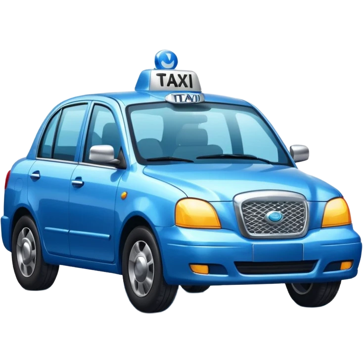 blue taxi emoji