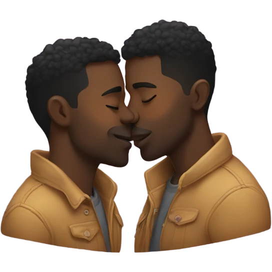 two black gay men kissing passionately  emoji