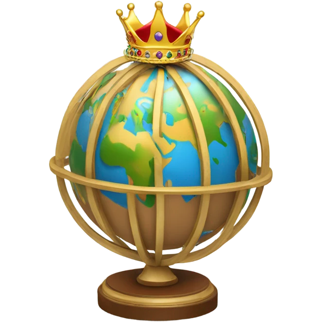 a crown on top of the globe emoji