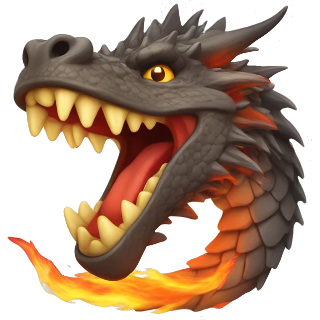 A roaring dragon with flames coming out of its mouth to represent power and fearlessness. emoji