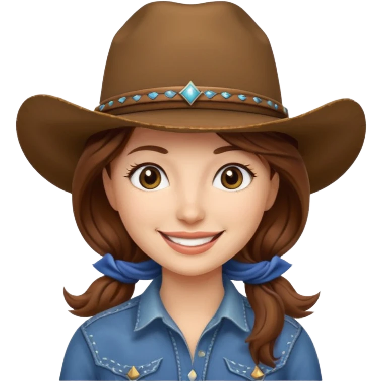 cowgirl with cowgirl hat smiling emoji