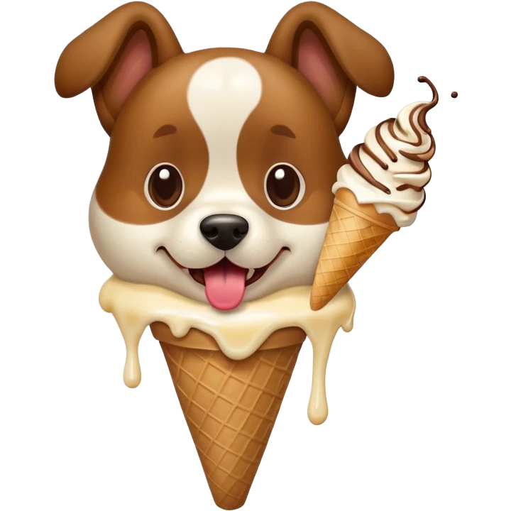 Dog eating ice cream emoji